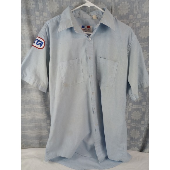 Flying Cross Other - VTG Flying Cross Uniform‎ Shirt Men's Size Large W/Patch Stained Thrashed Rock